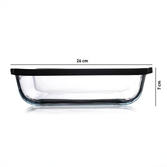 Paşabahçe 59034 Siyah Kapaklı Borcam 2000cc Kare 1 Adet