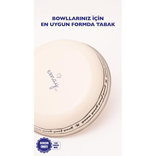 Emaylab Mood Emaye Bowl Tabağı - Bowl Kase - Salata Kasesi - Sunum Kasesi 21cm