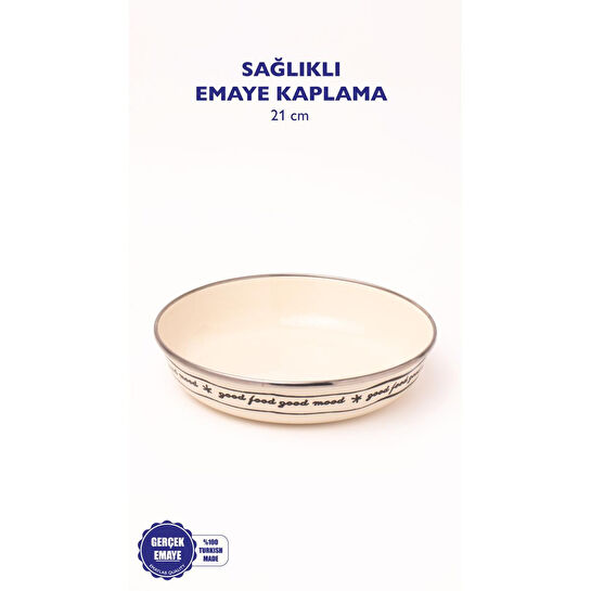 Emaylab Mood Emaye Bowl Tabağı - Bowl Kase - Salata Kasesi - Sunum Kasesi 21cm