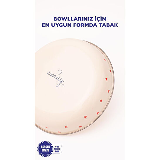 Emaylab Cupid Emaye Bowl Tabağı - Bowl Kase - Salata Kasesi - Sunum Kasesi 21cm
