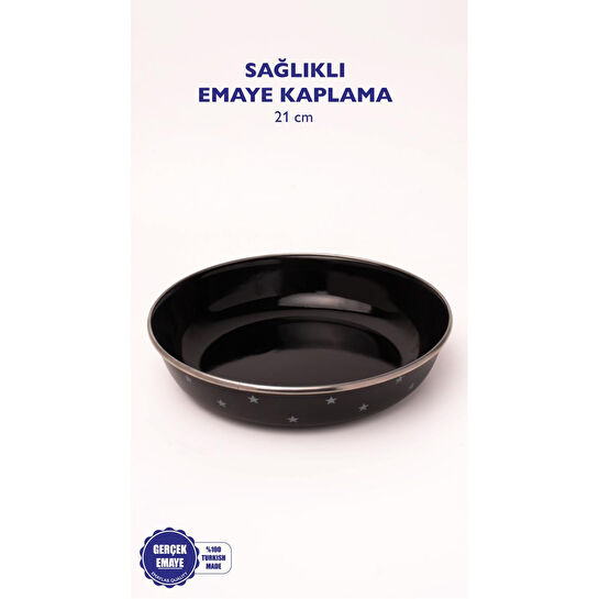 Emaylab Star Emaye Bowl Tabağı - Bowl Kase - Salata Kasesi - Sunum Kasesi 21cm