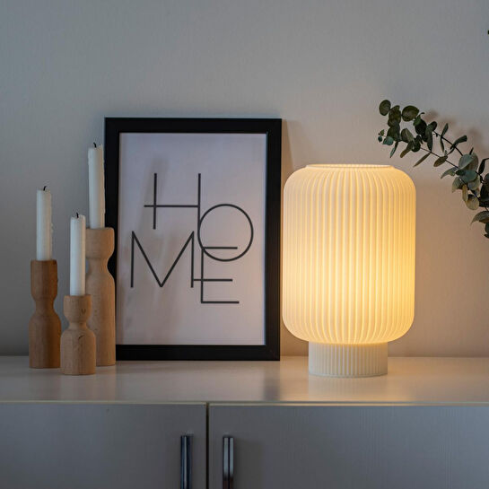 Soli Workshop Helios Uzun Masa Lambası - Beyaz