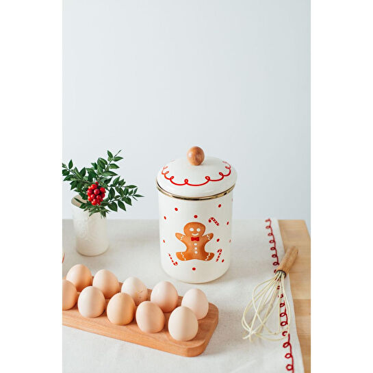 Emaylab Merry Yılbaşı Özel Emaye Dev Boy Kapsül Kavanozu , Çok Amaçlı Kavanoz