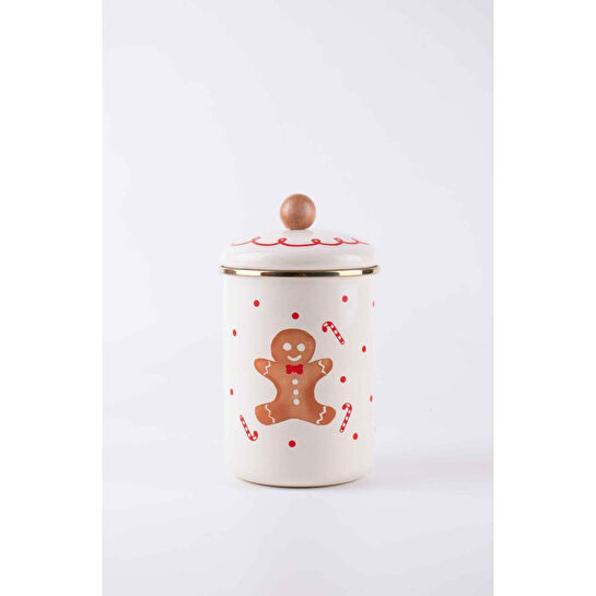 Emaylab Merry Yılbaşı Özel Emaye Dev Boy Kapsül Kavanozu , Çok Amaçlı Kavanoz