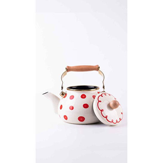 Emaylab Merry Yılbaşı Özel Emaye Vintage Kettle (2li̇tre- Ocakta-sobada Kullanilabi̇li̇r)