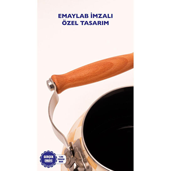 Emaylab Beige Emaye Kettle
