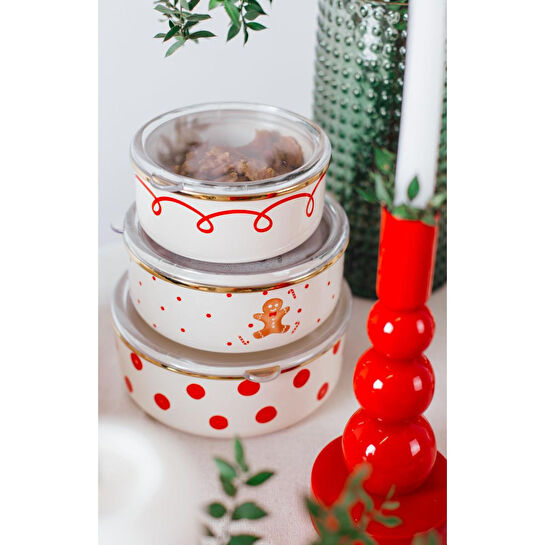 Emaylab Merry Emaye Üçlü Saklama Kabı Seti (ocaklard Kullanilabi̇li̇r)