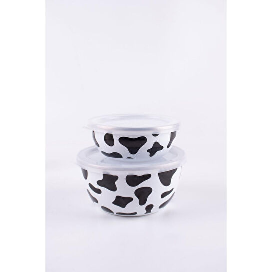 Emaylab Mötilda Emaye İnek Desenli Kase Seti 12-14 (yemek Taşimaya Uygun- Ocağa Koyulabi̇li̇r)