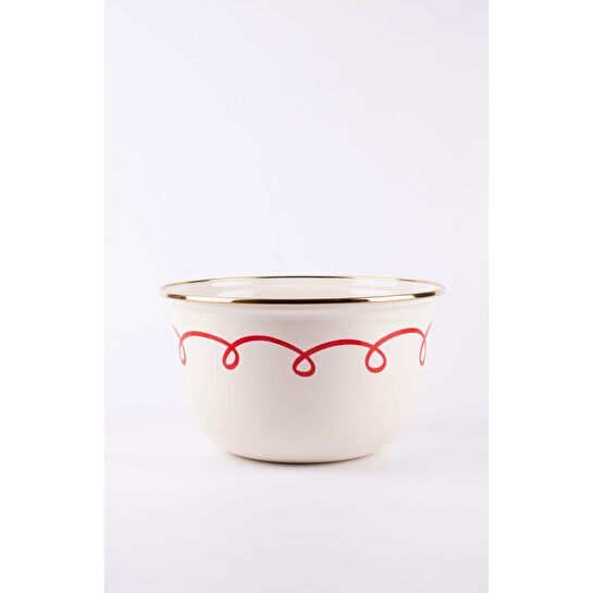 Emaylab Merry Yılbaşı Özel Emaye Karıştırma Kabı- 24cm 4 Litre