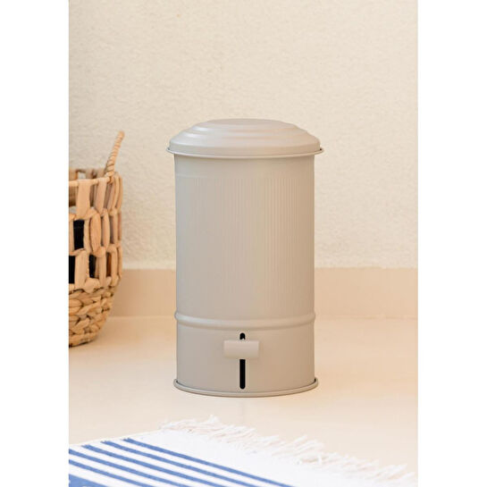 The Mia Stripe Mutfak Ve Banyo Çöp Kovası Bej 5 Lt