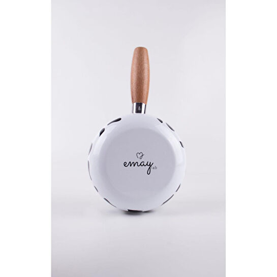 Emaylab Mötilda Ahşap Saplı Emaye Sos Tavası 16cm 1,3 Litre (i̇ndüksi̇yon Dahi̇l Tüm Ocaklara Uygun)