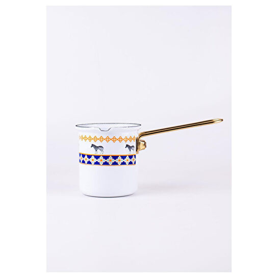 Emaylab Jaolu Zebra Desenli Emaye Cezve (tüm Ocaklarda Kullanılabilir)