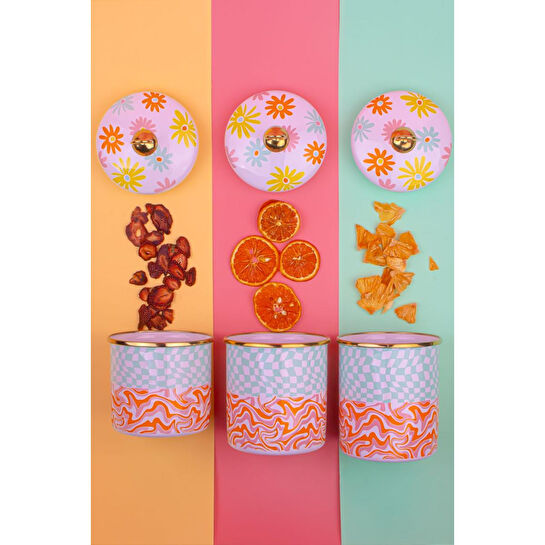 Emaylab Retro Hippi 3 Lü Emaye Baharatlık Takımı