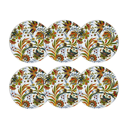 Lucky Art Yvette Paisley Desen 6 Lı Porselen Servis Tabağı Seti 27 Cm