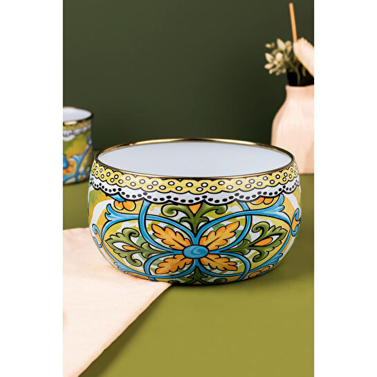 Emaylab Selge Dekoratif Emaye Salata Kasesi, Sunum Kasesi