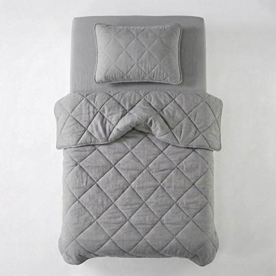 Penelope Microfiber Kumaş Tek Kişilik Gri Yastık Yorgan Seti - Colors In Comfort