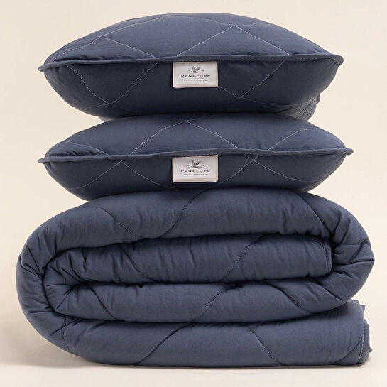 Penelope Microfiber Kumaş Çift Kişilik Denim Yastık Yorgan Seti - Colors In Comfort