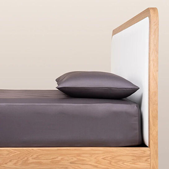 Penelope %100 Pamuk Saten Lastikli Çarşaf Seti 160x200 Cm Antrasit - Lia Serisi