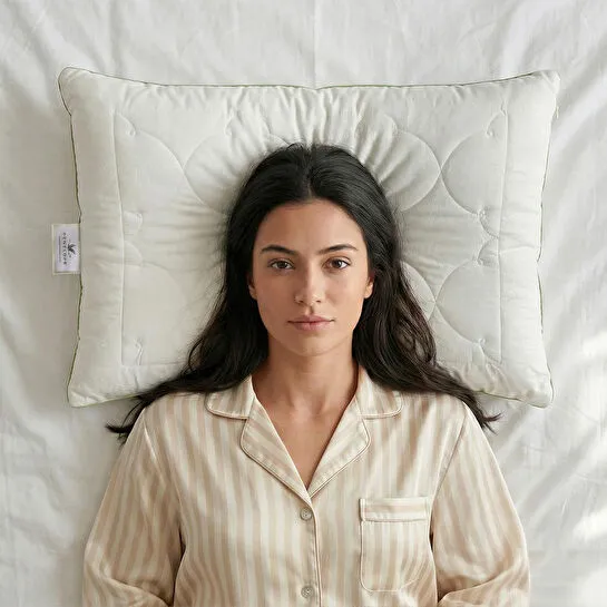 Penelope Bambu Pamuk Kumaş Sırt Üstü Yatış Yastığı - Bamboo Serisi