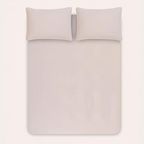 Penelope %100 Pamuk Saten Lastikli Çarşaf Seti 160x200 Cm Gri - Lia Serisi