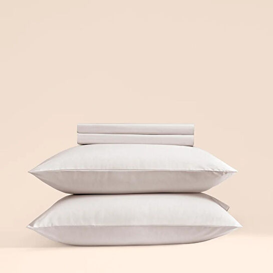 Penelope %100 Pamuk Percale Lastikli Çarşaf 200x200 Cm Gri - Pure Serisi