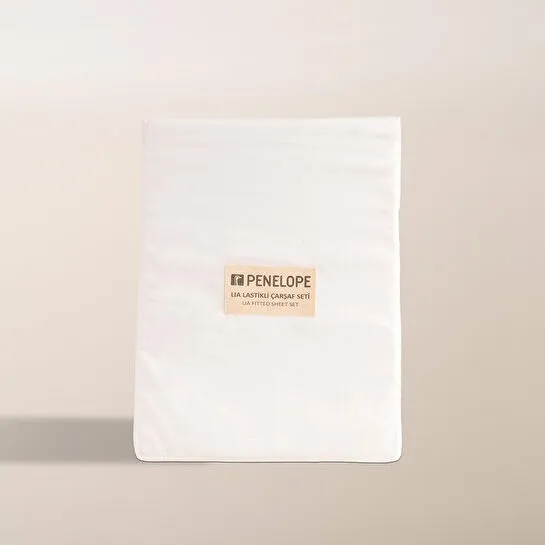 Penelope %100 Pamuk Saten Nevresim Seti 160x220 Cm Beyaz - Lia Serisi