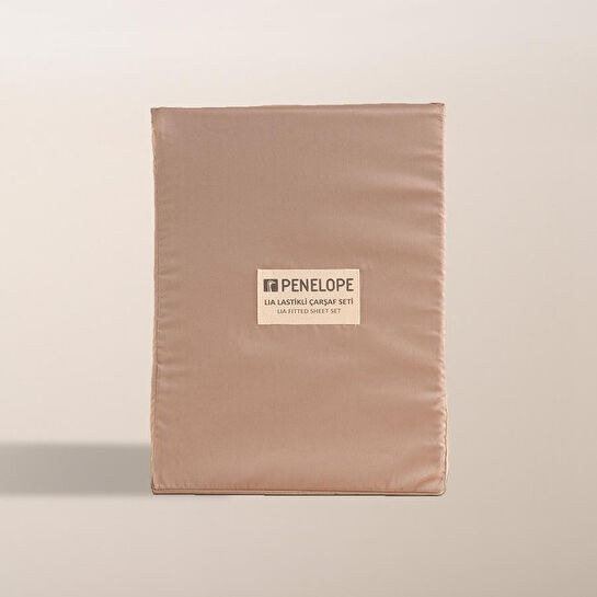 Penelope %100 Pamuk Saten Nevresim Seti 200x220 Cm Taş - Lia Serisi
