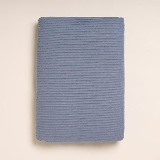 Penelope %100 Viskon Çift Kişilik Pike 220x240 Cm Denim - Mila Serisi