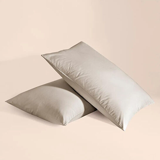 Penelope %100 Pamuk Percale 2'li Yastık Kılıfı Taş Rengi - Pure Serisi