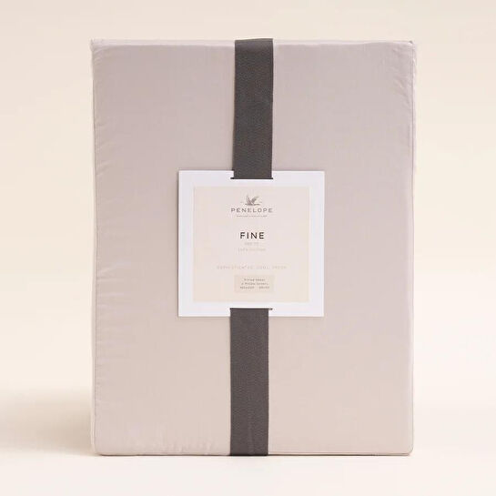 Penelope %100 Pamuk Saten Lastikli Çarşaf Seti 200x200 Cm Gri - Lia Serisi