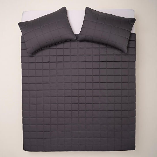 Penelope %100 Pamuk Saten Yatak Örtüsü 300x280 Cm Antrasit - Lia Serisi