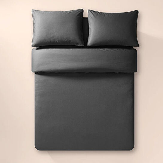 Penelope %100 Pamuk Percale Nevresim Seti 160x220 Cm Antrasit - Pure Serisi