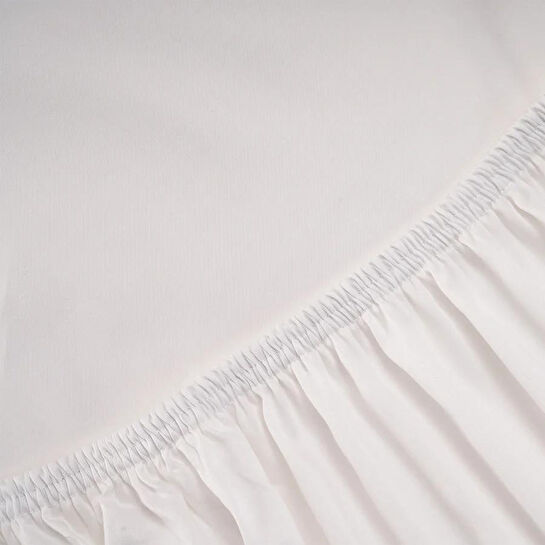 Penelope %100 Pamuk Saten Lastikli Çarşaf Seti 180x200 Cm Beyaz - Lia Serisi