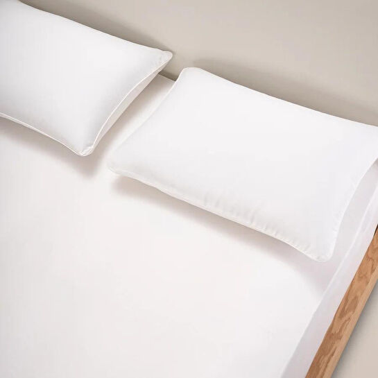 Penelope %100 Pamuk Saten Lastikli Çarşaf Seti 180x200 Cm Beyaz - Lia Serisi