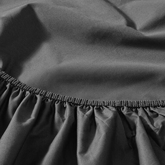 Penelope %100 Pamuk Percale Lastikli Çarşaf 100x200 Cm Antrasit - Pure Serisi
