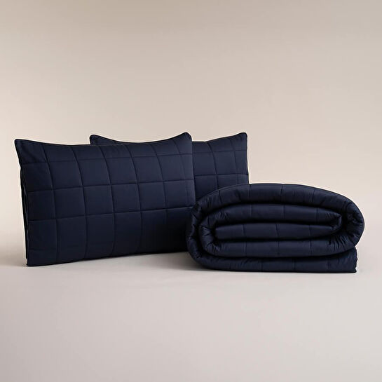 Penelope %100 Pamuk Saten Yatak Örtüsü 300x280 Cm Lacivert - Lia Serisi