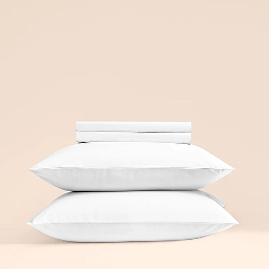 Penelope %100 Pamuk Percale Lastikli Çarşaf 180x200 Cm Beyaz - Pure Serisi