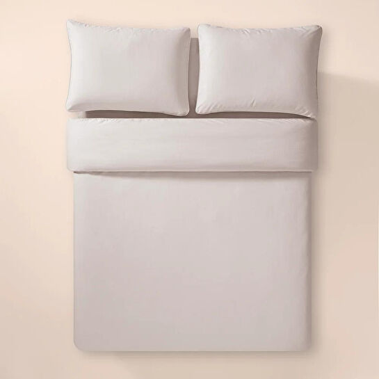 Penelope %100 Pamuk Percale Nevresim Seti 200x220 Cm Gri - Pure Serisi