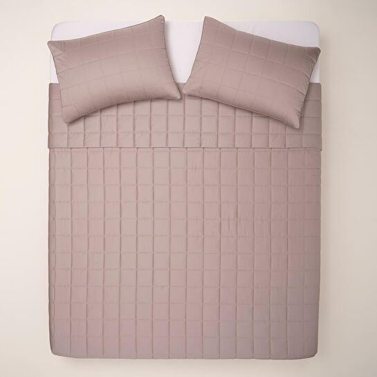 Penelope %100 Pamuk Saten Yatak Örtüsü 300x280 Cm Taş Rengi - Lia Serisi