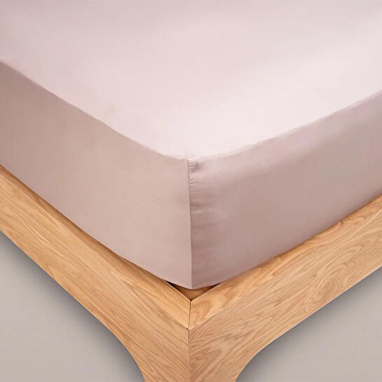 Penelope %100 Pamuk Saten Lastikli Çarşaf Seti 160x200 Cm Taş - Lia Serisi