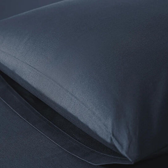 Penelope %100 Pamuk Percale Lastikli Çarşaf 100x200 Cm Lacivert - Pure Serisi