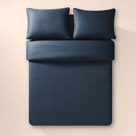 Penelope %100 Pamuk Percale Nevresim Seti 260x240 Cm Lacivert - Pure Serisi