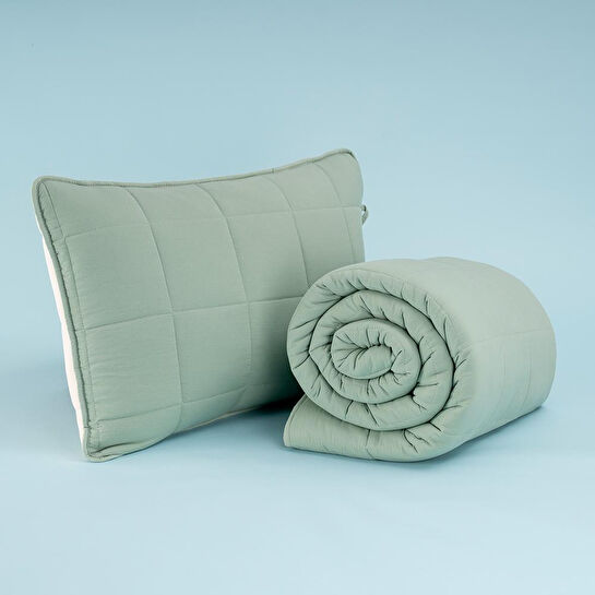 Othello Kullanımı Kolay Tek Kişilik Yastık Alezi Ve Yorgan Seti 170x230 Cm Yeşil - Egeo Life Serisi