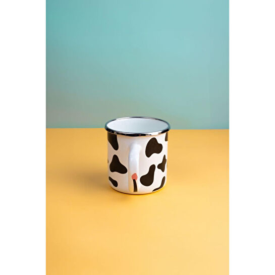 Emaylab Mötilda Inek Desenli Emaye Kupa