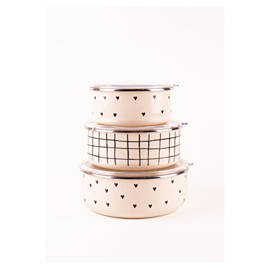 Emaylab Black Cupid Vakum Kapaklı Saklama Kabı Seti (ocaklarda Kullanılabilir)