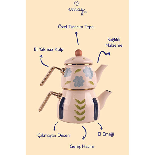 Emaylab Bloom Emaye Çaydanlık