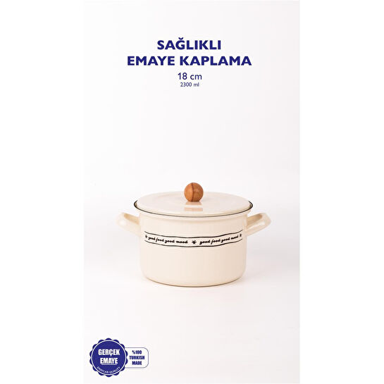 Emaylab Mood Emaye Fırın/haşlama/yoğurt Tenceresi (18cm)