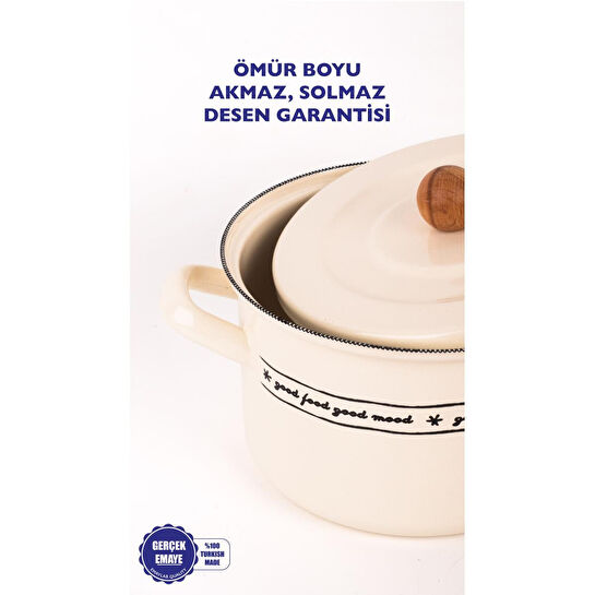 Emaylab Mood Emaye Fırın/haşlama/yoğurt Tenceresi (18cm)