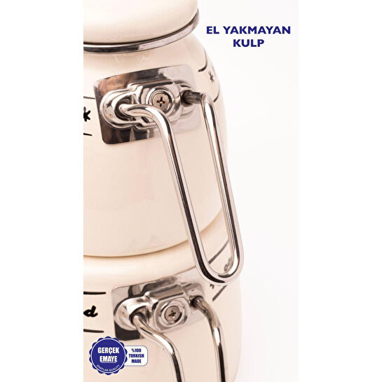 Emaylab Mood Emaye Çaydanlık Takımı Ahşap Tepeli