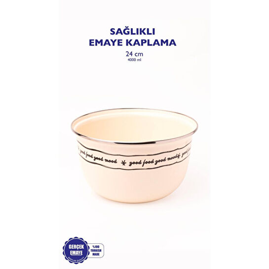 Emaylab Mood Emaye Karıştırma Ve Salata Kabı 24cm 4 Litre (ocağa Da Koyulabi̇li̇r)